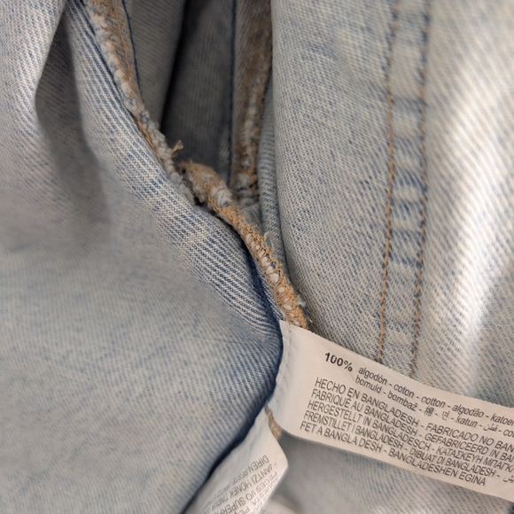 ZARA Light Wash Cotton Boxy Oversized Button Down  Denim Jean Jacket - Picture 7 of 9